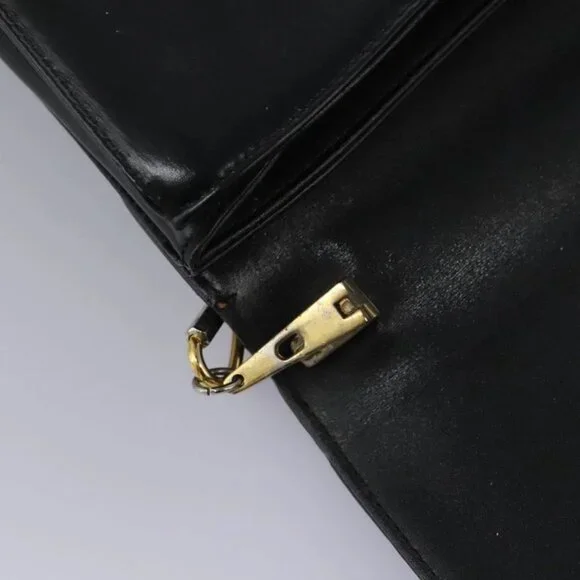 Christian Dior Shoulder Bag Calf leather Black Auth